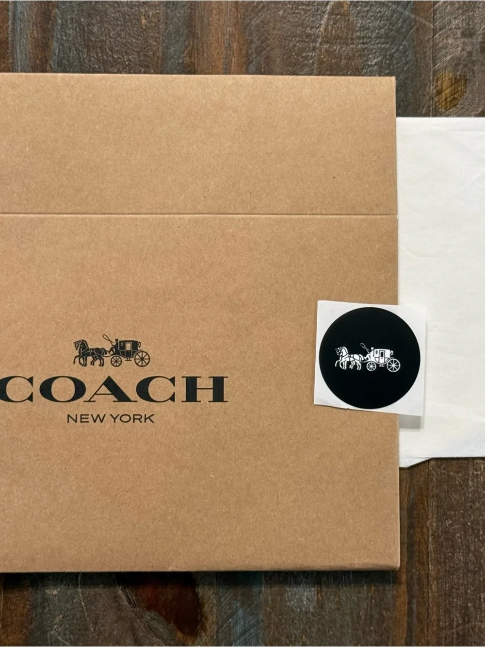 Coach New York Gift Box w/ Tissue Paper & Branded Sticker Seal NWOT